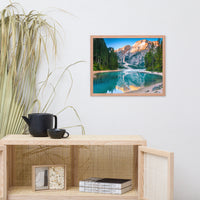 Misty Lake and Snowcap Mountain Reflections Framed Photo Paper Wall Art Prints