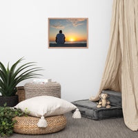 Reflections of The Day Coastal Sunset Landscape Photo Framed Wall Art Print