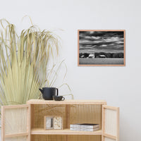 Barn in Field Black and White Framed Photo Paper Wall Art Prints