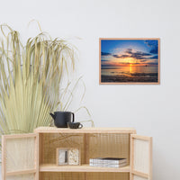 Sunset at Breakwater Lighthouse Landscape Framed Photo Paper Wall Art Prints