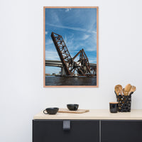 Train Drawbridge Jacksonville 3 Color Urban Landscape Framed Wall Art Print