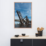 Train Drawbridge Jacksonville 3 Color Urban Landscape Framed Wall Art Print