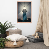 St. Augustine Lighthouse Night Light Photo Framed Wall Art Print