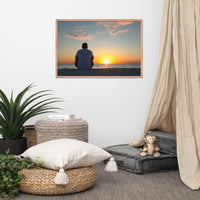 Reflections of The Day Coastal Sunset Landscape Photo Framed Wall Art Print