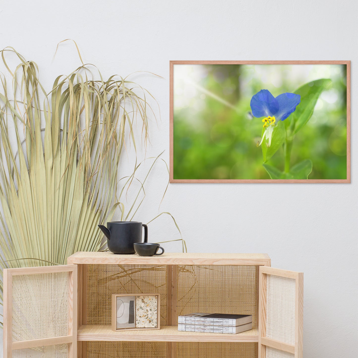 Colourful Kitchen Art: Asiatic Dayflower - Floral / Botanical / Nature Photo Framed Wall Art Print - Artwork - Modern Wall Decor