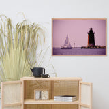 Sailing in the Bay Beach Coastal Landscape Framed Photo Paper Wall Art Prints
