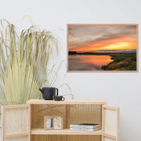 Sunset Over Woodland Marsh Framed Photo Paper Wall Art Prints