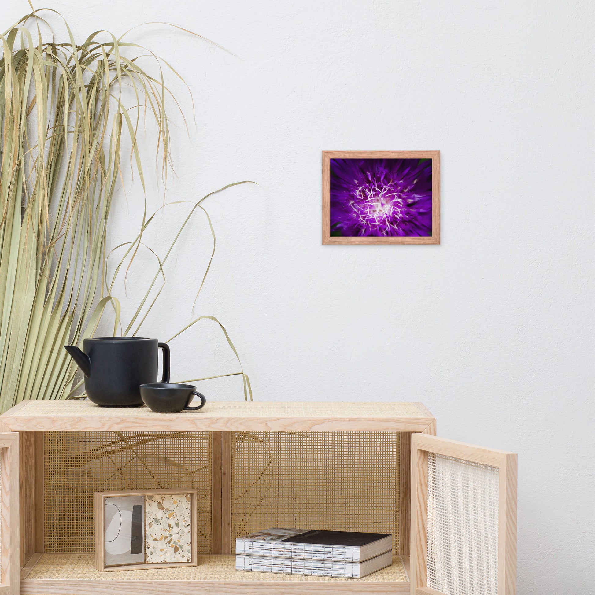 Modern Art Frames For Living Room: Purple Abstract Flower - Botanical / Floral / Flora / Flowers / Nature Photograph Framed Wall Art Print - Artwork - Wall Decor