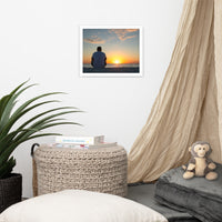 Reflections of The Day Coastal Sunset Landscape Photo Framed Wall Art Print