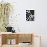 Bloodflowers and Palm Black and White Framed Wall Art Print