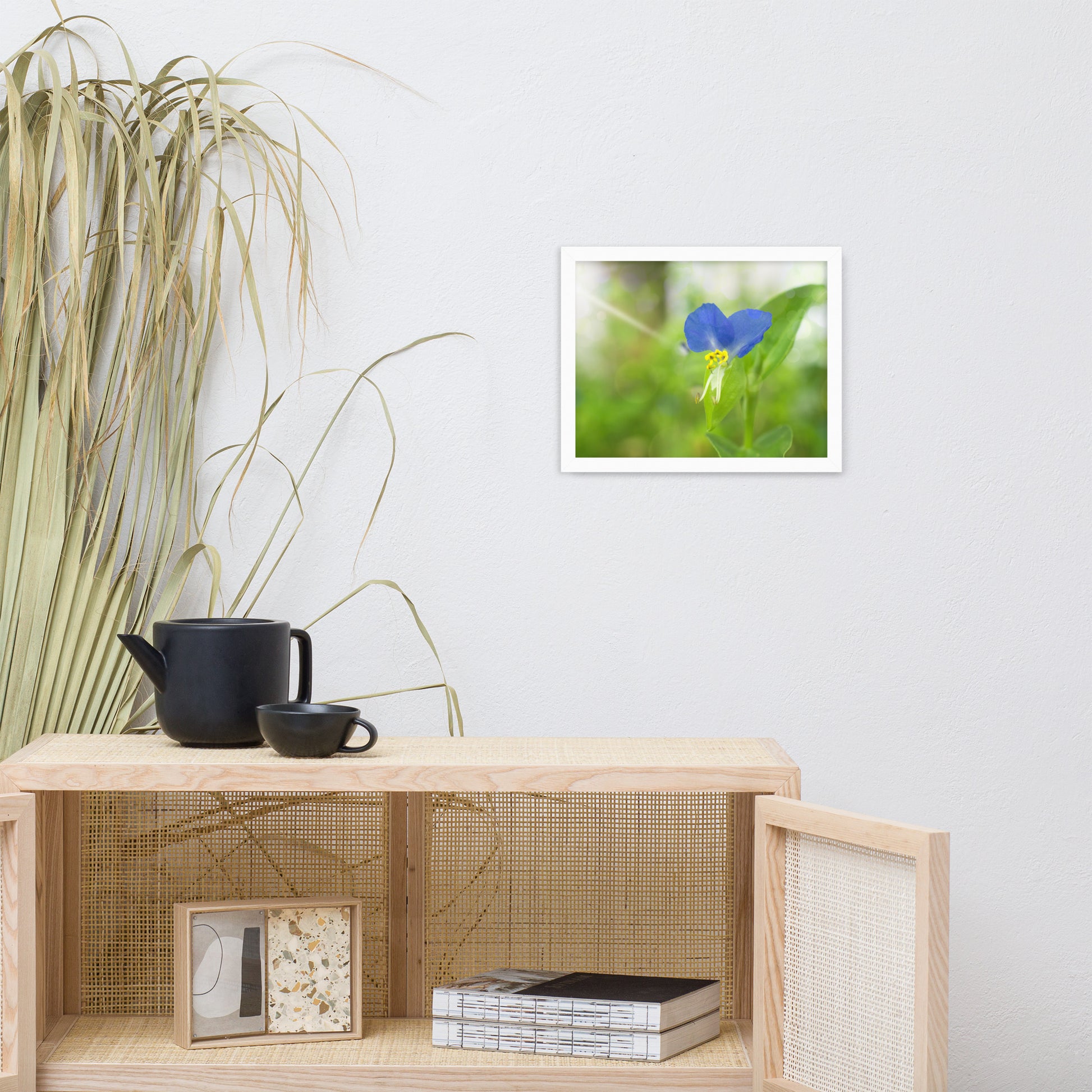 Blue Kitchen Wall Decor: Asiatic Dayflower - Floral / Botanical / Nature Photo Framed Wall Art Print - Artwork - Modern Wall Decor