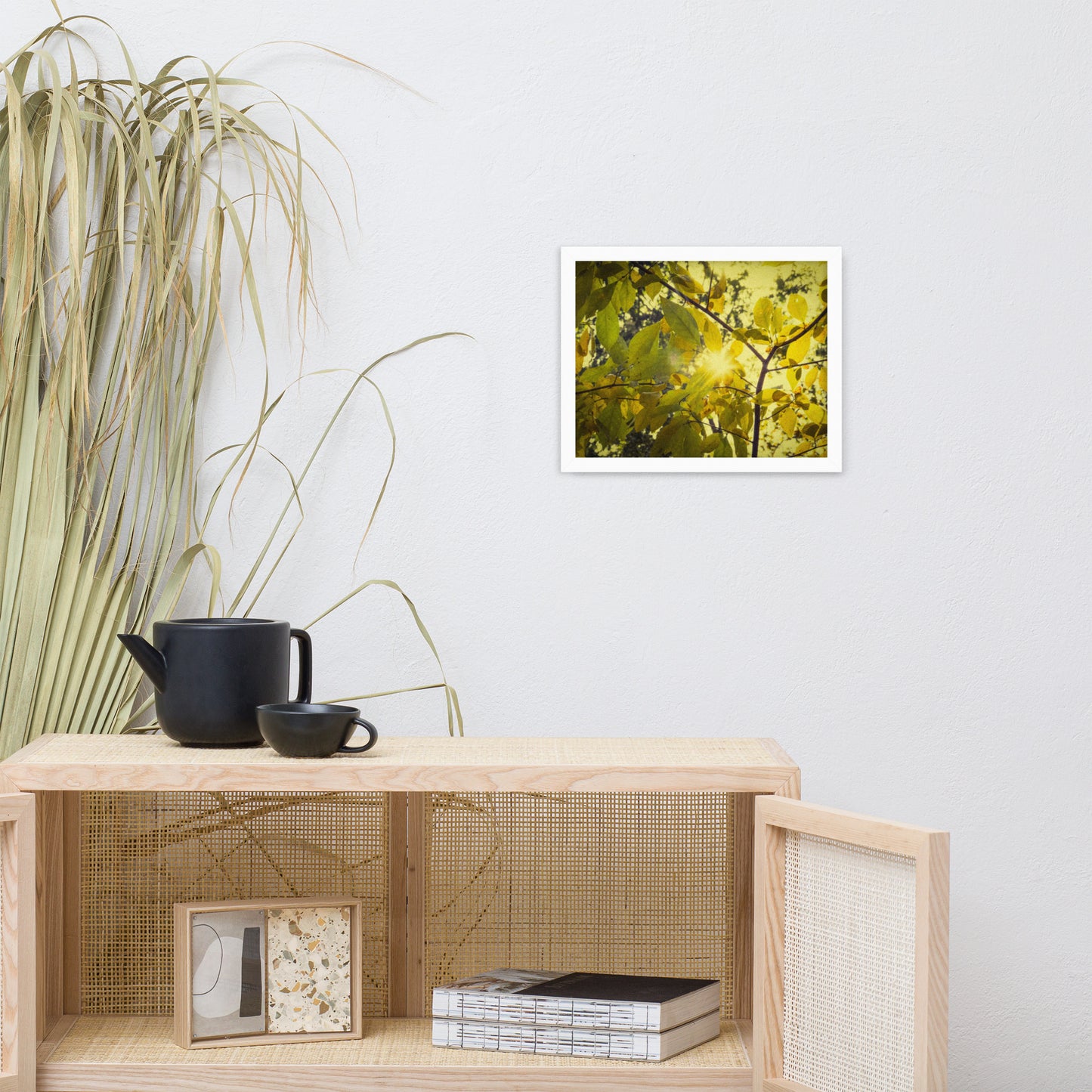 Hallway Art Ideas: Aged Golden Leaves Abstract / Country Farmhouse Style / Botanical / Nature Photo Framed Wall Art Print - Artwork - Home Decor
