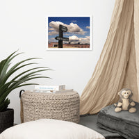 Industrial Bathroom Wall Art: Path Sign and Fort Clinch Urban Landscape Photo Framed Wall Art Print