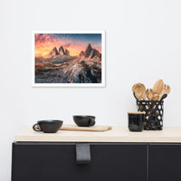 Mountain Colorful Cloudy Sunset 2 Framed Wall Art Print