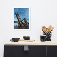 Train Drawbridge Jacksonville 3 Color Urban Landscape Framed Wall Art Print