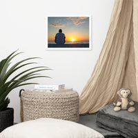 Reflections of The Day Coastal Sunset Landscape Photo Framed Wall Art Print