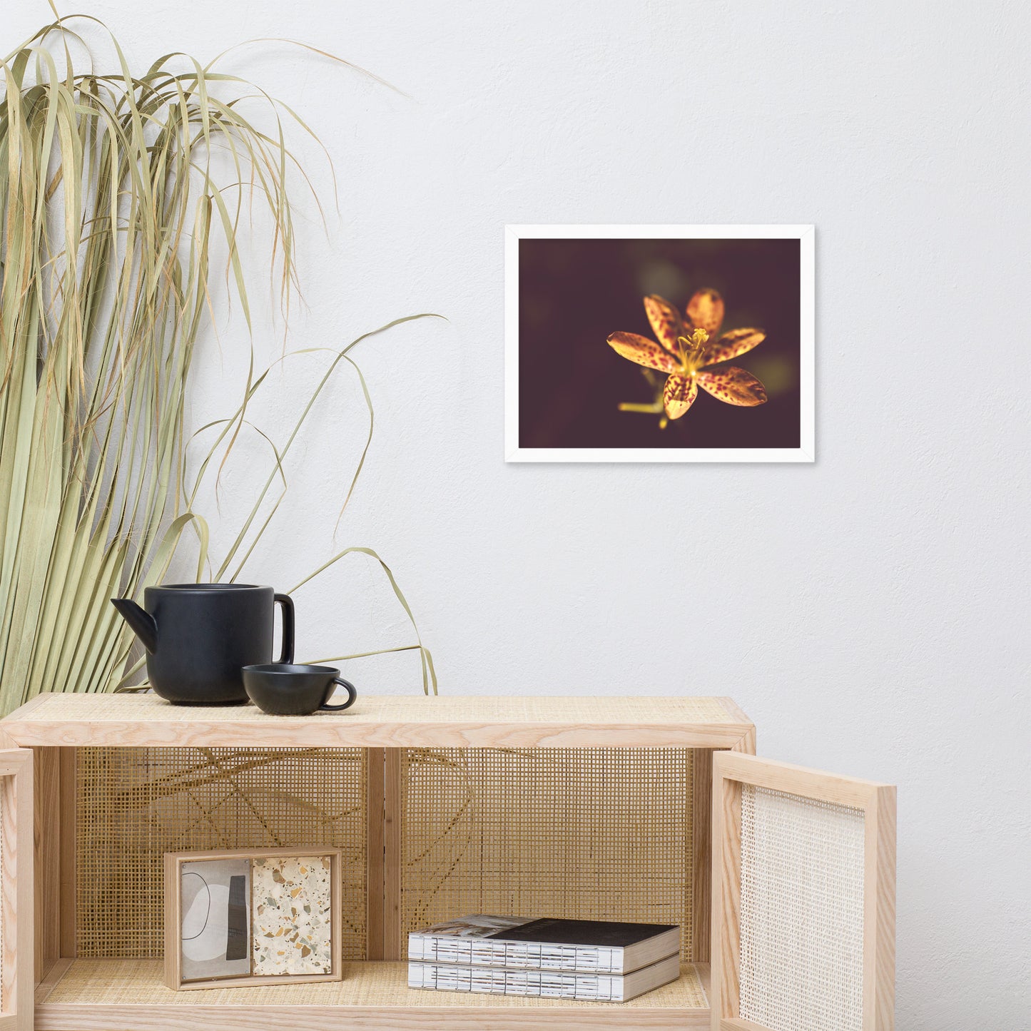 Dramatic Orange Leopard Lily Flower Floral Nature Photo Framed Wall Art Print