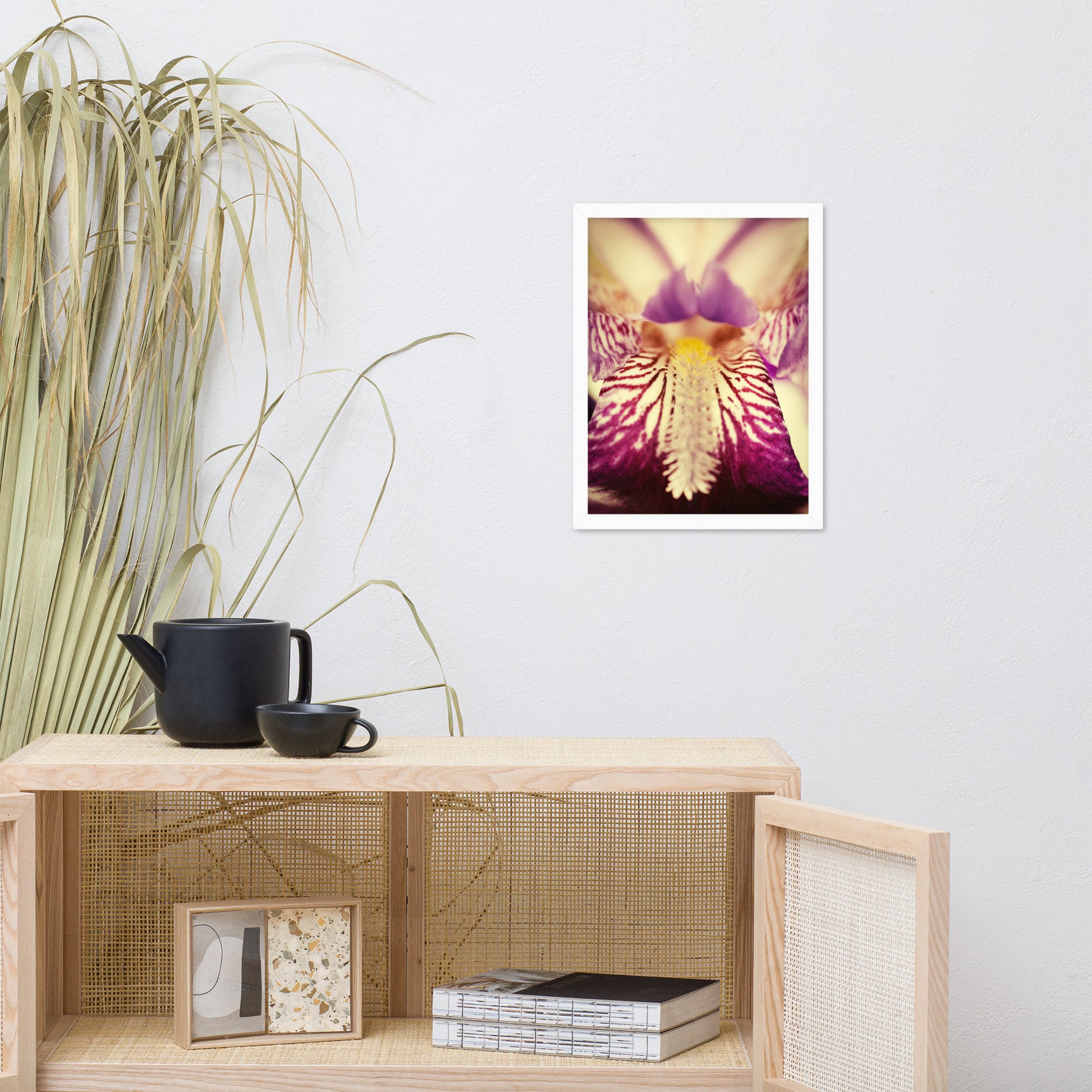 Flower Art Prints: Antiqued Iris Floral / Flora / Botanical / Nature Photo Framed Wall Art Print - Artwork - Modern Wall Decor