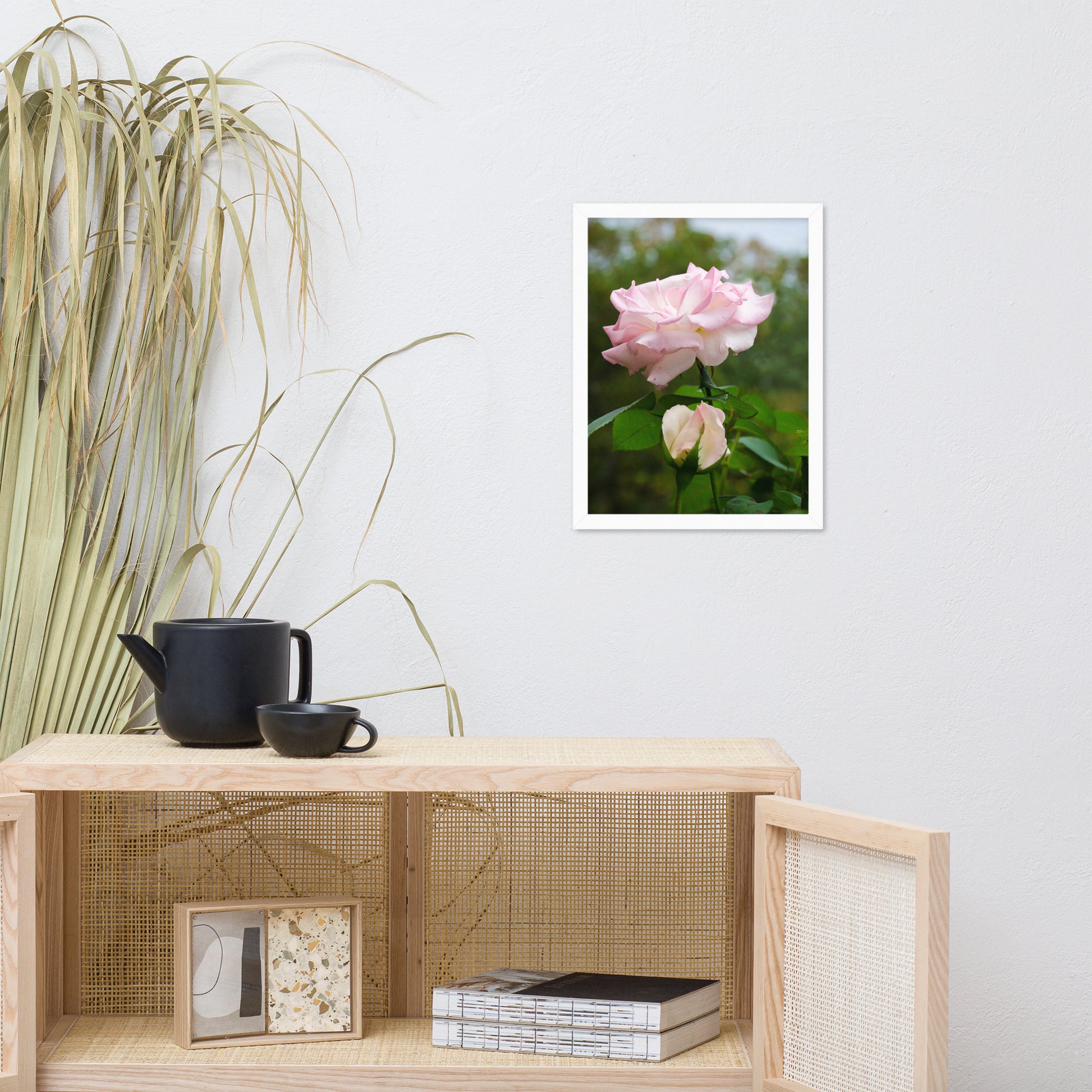 Framed Floral Art: Admiration - Pink Rose Floral / Botanical / Nature Photo Framed Wall Art Print - Artwork - Wall Decor - Home Decor