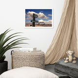 Industrial Decor Wall Art: Path Sign and Fort Clinch Urban Landscape Photo Framed Wall Art Print