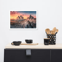 Mountain Colorful Cloudy Sunset 2 Framed Wall Art Print