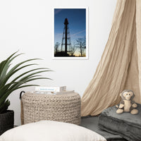 Reedy Point Rear Lighthouse Silhouette Urban Landscape Photo Framed Wall Art Print