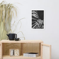 Bloodflowers and Palm Black and White Framed Wall Art Print