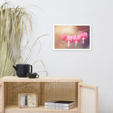 Be Still My Bleeding Heart Warm Summer Glow Floral Nature Photo Framed Wall Art Print