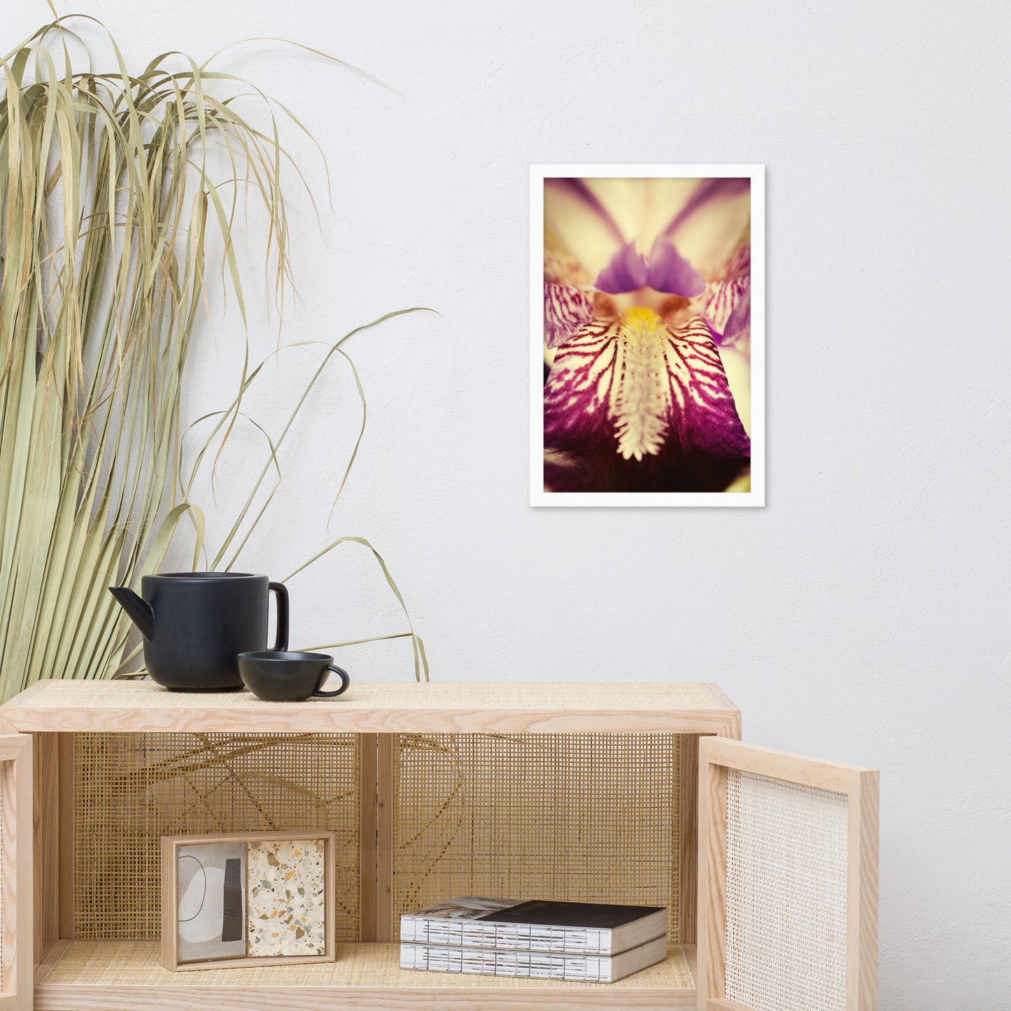 Flower Picture Prints: Antiqued Iris Floral / Flora / Botanical / Nature Photo Framed Wall Art Print - Artwork - Modern Wall Decor
