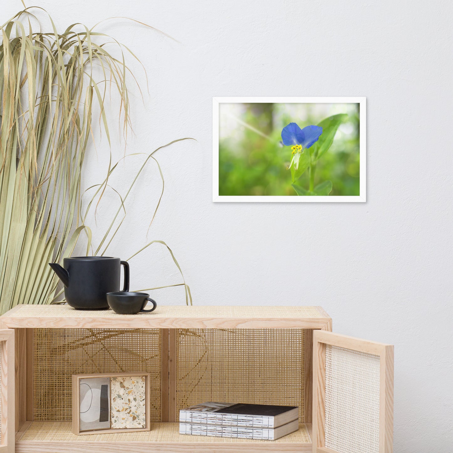 Blue Kitchen Artwork: Asiatic Dayflower - Floral / Botanical / Nature Photo Framed Wall Art Print - Artwork - Modern Wall Decor
