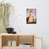 Marblehead Lighthouse at Sunset From the Shore Framed Photo Paper Wall Art Prints