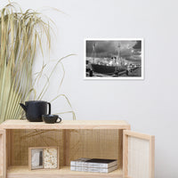 Overfalls Lightship Lewes Black and White Framed Photo Paper Wall Art Prints