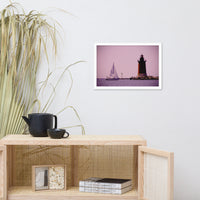 Sailing in the Bay Beach Coastal Landscape Framed Photo Paper Wall Art Prints