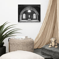 Black And White Industrial Wall Art: Fort Clinch Bunker Room Black and White 2 Architecture Photo Framed Wall Art Print