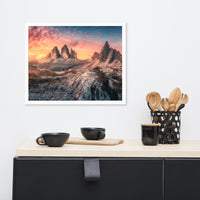 Mountain Colorful Cloudy Sunset 2 Framed Wall Art Print