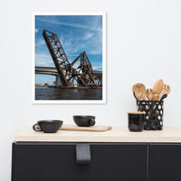 Train Drawbridge Jacksonville 3 Color Urban Landscape Framed Wall Art Print