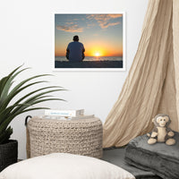 Reflections of The Day Coastal Sunset Landscape Photo Framed Wall Art Print