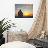 Reflections of The Day Coastal Sunset Landscape Photo Framed Wall Art Print