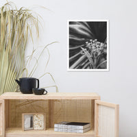 Bloodflowers and Palm Black and White Framed Wall Art Print
