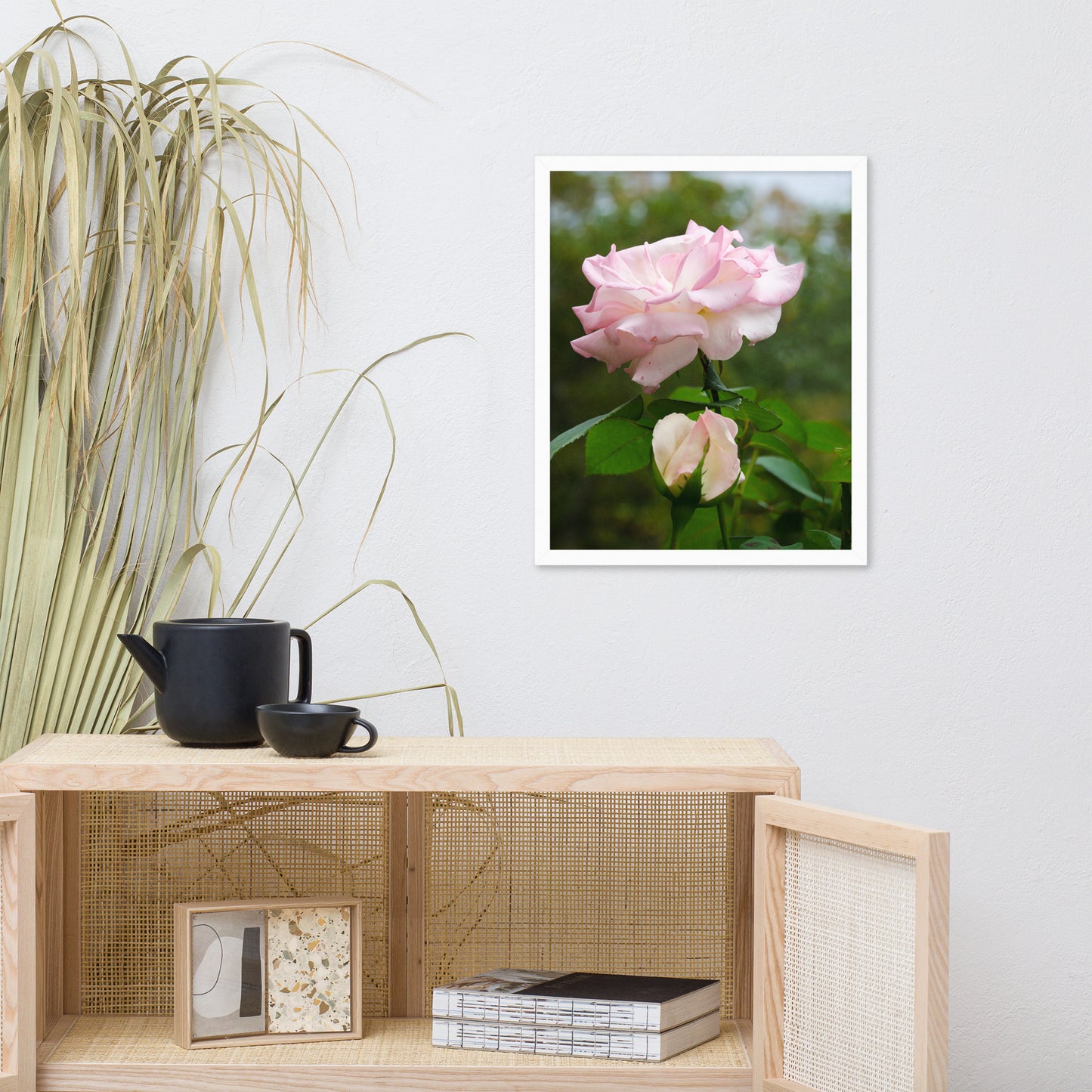 Framed Floral Artwork: Admiration - Pink Rose Floral / Botanical / Nature Photo Framed Wall Art Print - Artwork - Wall Decor - Home Decor
