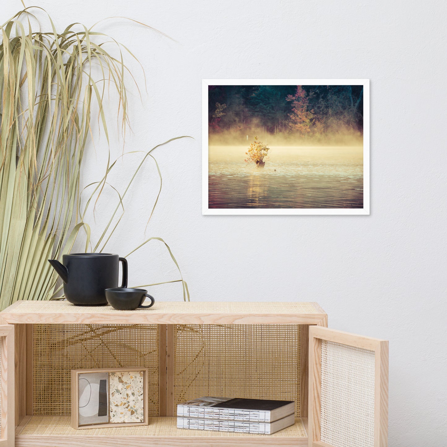 Golden Mist on Waples Pond Framed Photo Paper Wall Art Prints