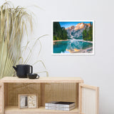 Misty Lake and Snowcap Mountain Reflections Framed Photo Paper Wall Art Prints
