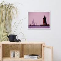 Sailing in the Bay Beach Coastal Landscape Framed Photo Paper Wall Art Prints