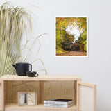 Steam Train with Autumn Foliage Rural Landscape Framed Photo Paper Wall Art Prints