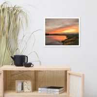 Sunset Over Woodland Marsh Framed Photo Paper Wall Art Prints