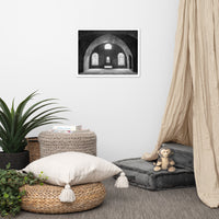 Industrial Decor Wall Art: Fort Clinch Bunker Room Black and White 2 Architecture Photo Framed Wall Art Print