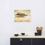 Abandoned Frisco Fishing Pier Coastal Landscape Photo Framed Wall Art Prints