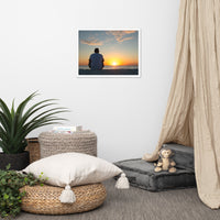 Reflections of The Day Coastal Sunset Landscape Photo Framed Wall Art Print