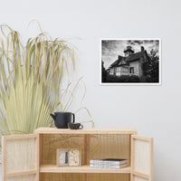 Cedar Point Lighthouse in Black and White Framed Photo Paper Wall Art Prints