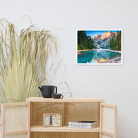 Misty Lake and Snowcap Mountain Reflections Framed Photo Paper Wall Art Prints